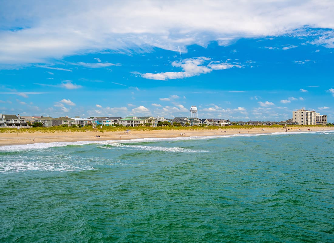 Wilmington, NC - Overlooking View of North Carolina, Wilmington Beach